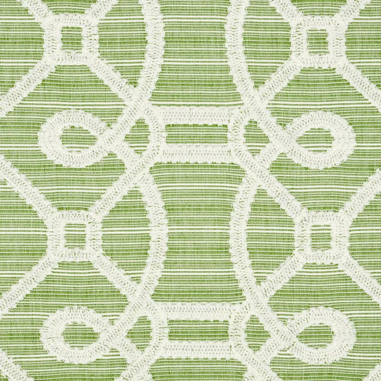 Schumacher 71933 Ziz Embroidery Green fabric swatch