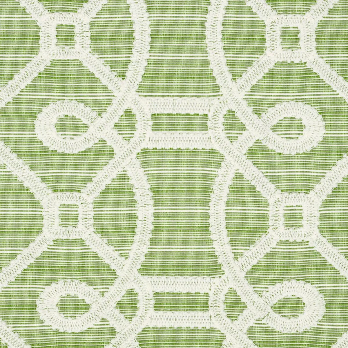 Schumacher 71933 Ziz Embroidery Green fabric swatch