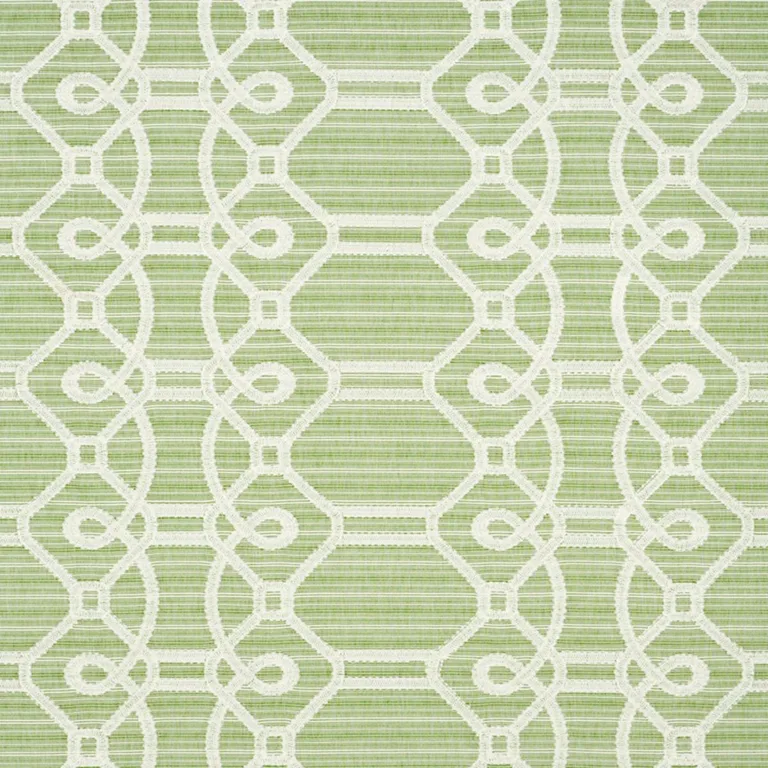 Schumacher 71933 Ziz Embroidery Green fabric swatch