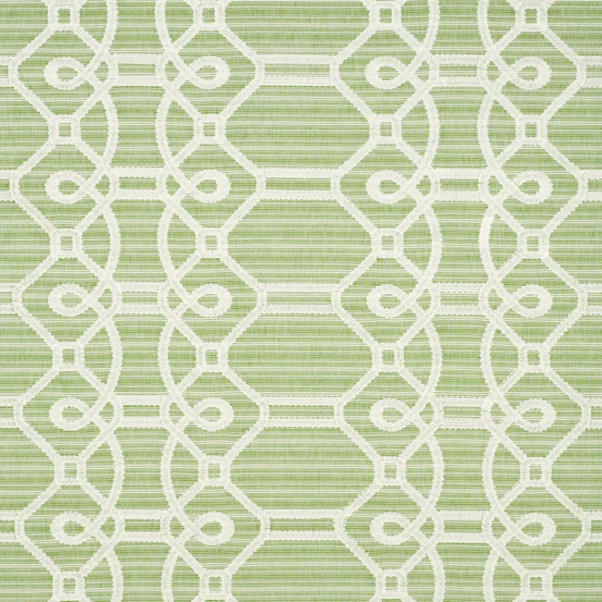 Schumacher 71933 Ziz Embroidery Green fabric swatch