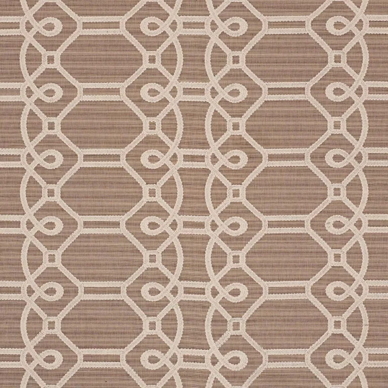 Schumacher 71932 Ziz Embroidery Mocha fabric swatch