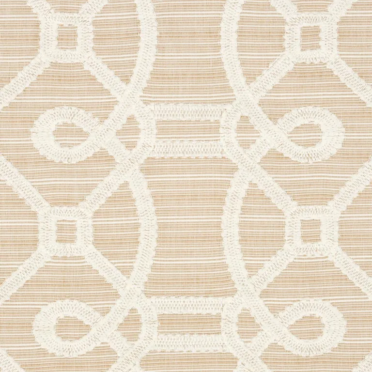 Schumacher 71934 Ziz Embroidery Natural fabric swatch