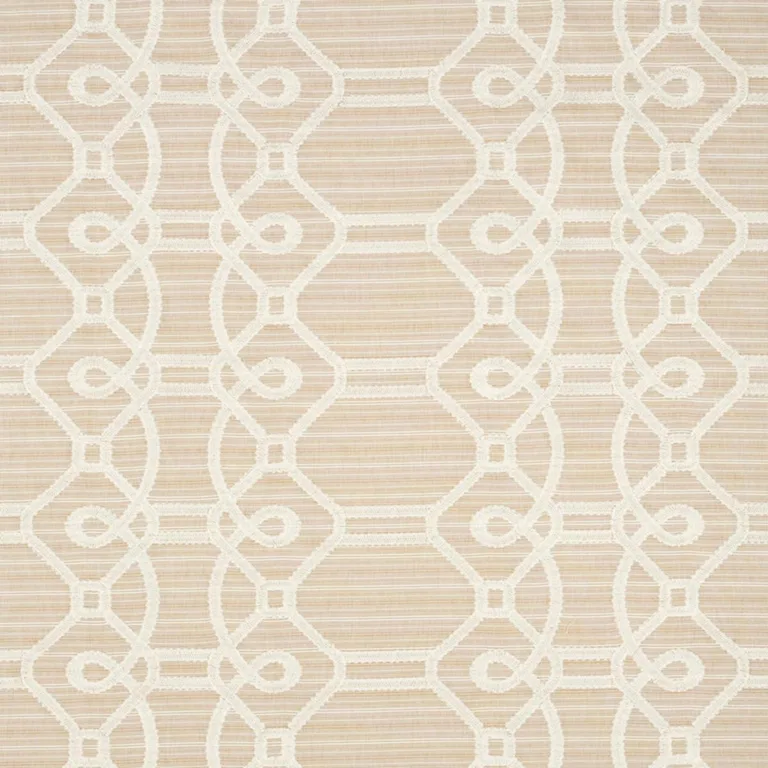 Schumacher 71934 Ziz Embroidery Natural fabric swatch