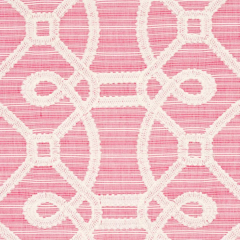 Schumacher 71935 Ziz Embroidery Pink fabric swatch