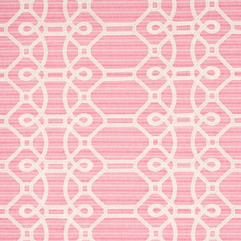 Schumacher 71935 Ziz Embroidery Pink fabric swatch