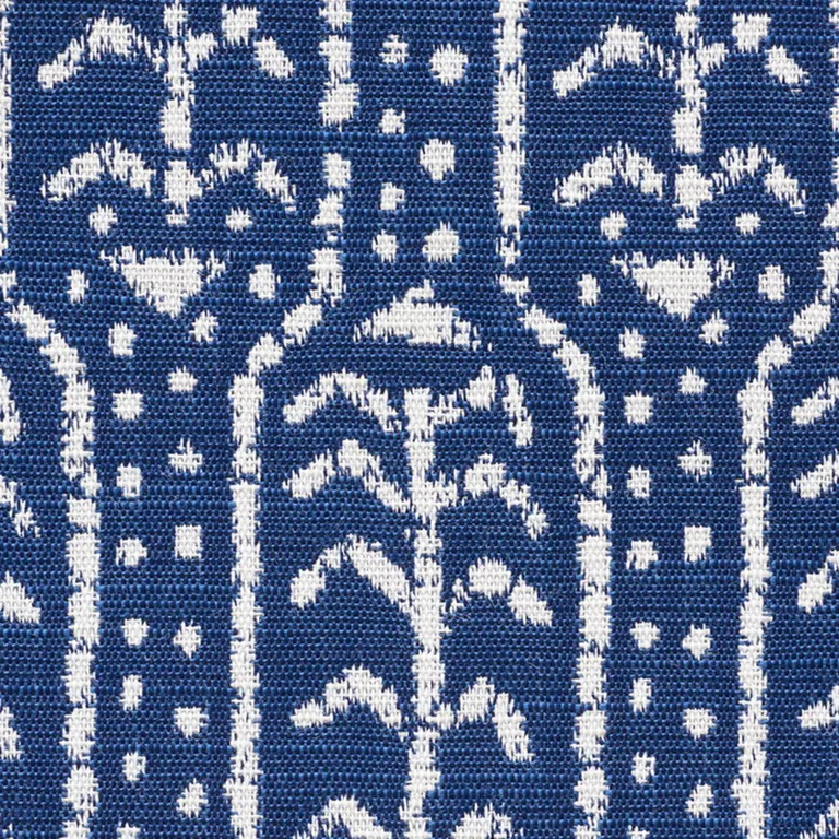 Schumacher 73762 Zonda Indoor/Outdoor Indigo fabric swatch