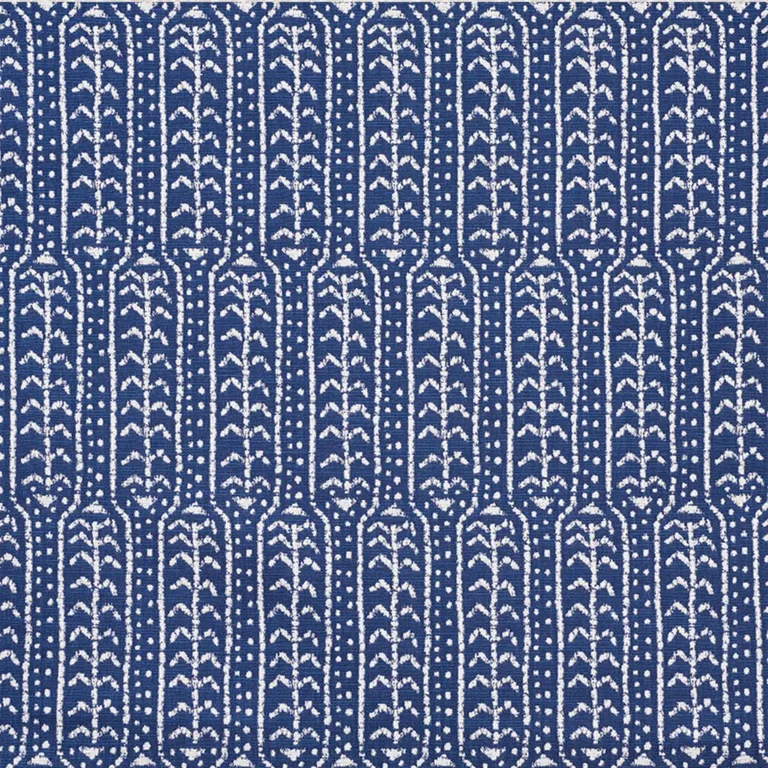 Schumacher 73762 Zonda Indoor/Outdoor Indigo fabric swatch