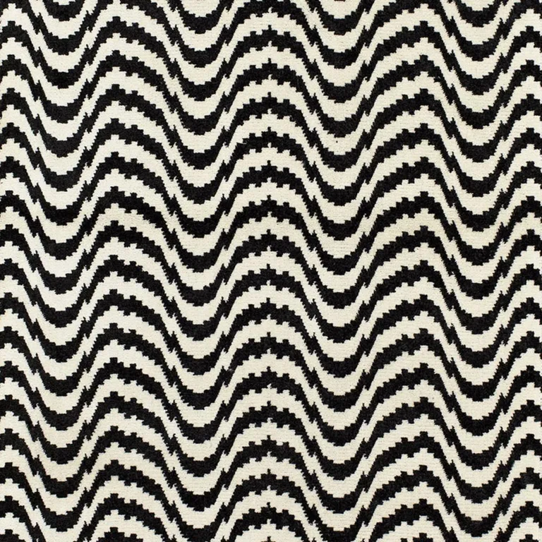 Schumacher 68460 Zorio Velvet Ebony Black fabric swatch