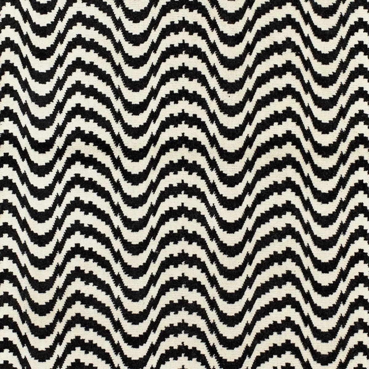 Schumacher 68460 Zorio Velvet Ebony Black fabric swatch