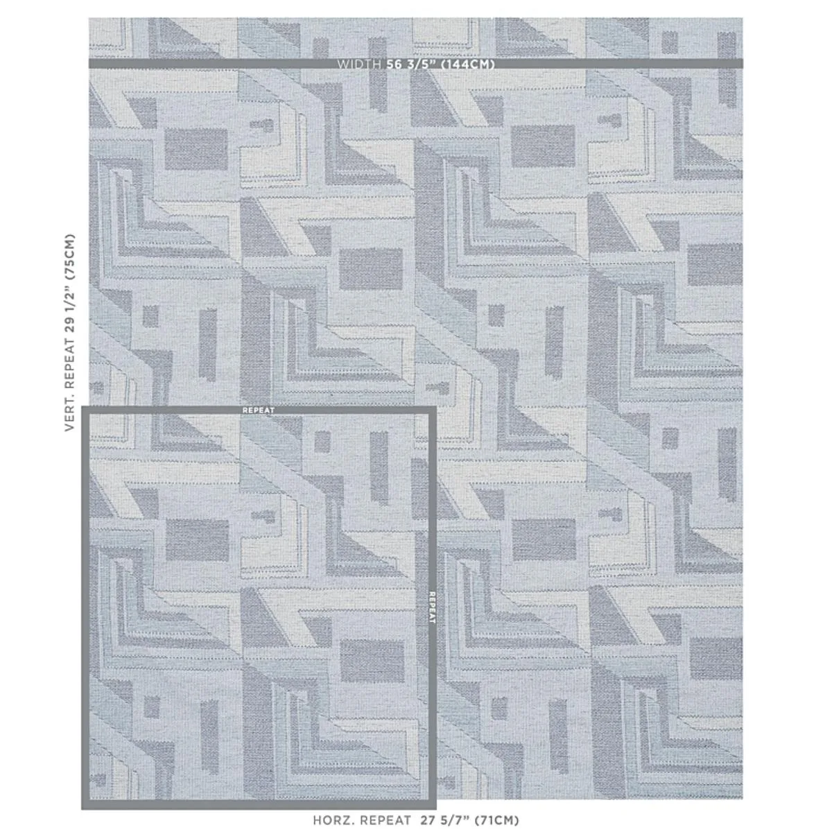 Schumacher 80581 Zsuzsa Chambray fabric swatch