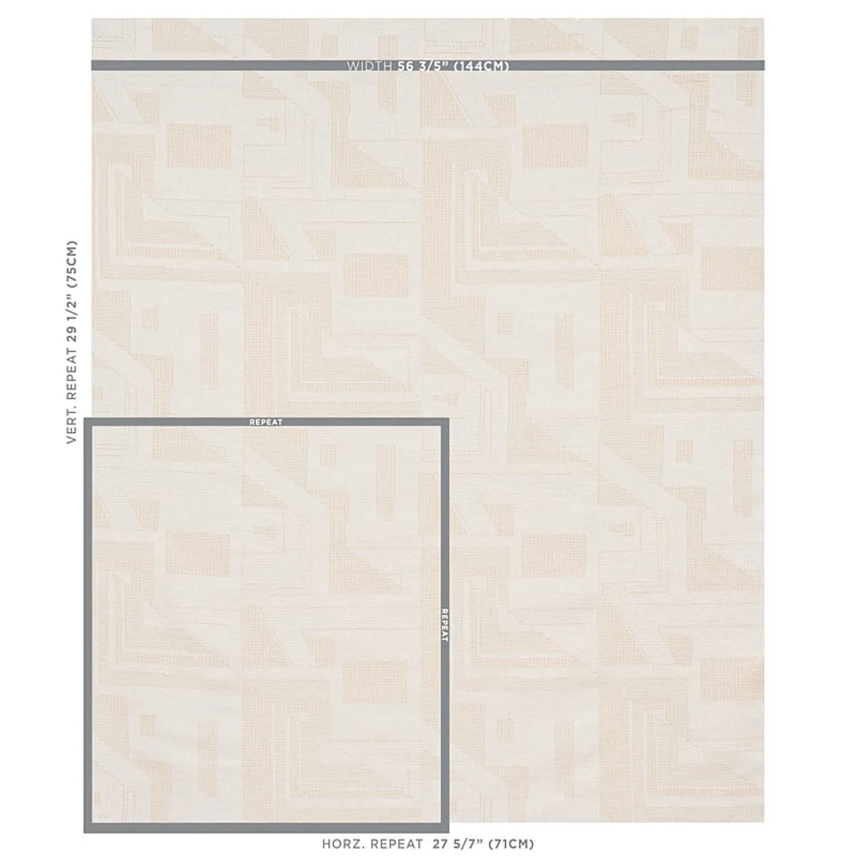 Schumacher 80580 Zsuzsa Ivory fabric swatch