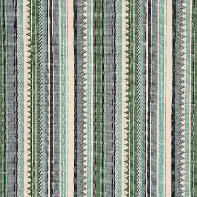 Schumacher 78733 Zuni Stripe Aqua fabric swatch