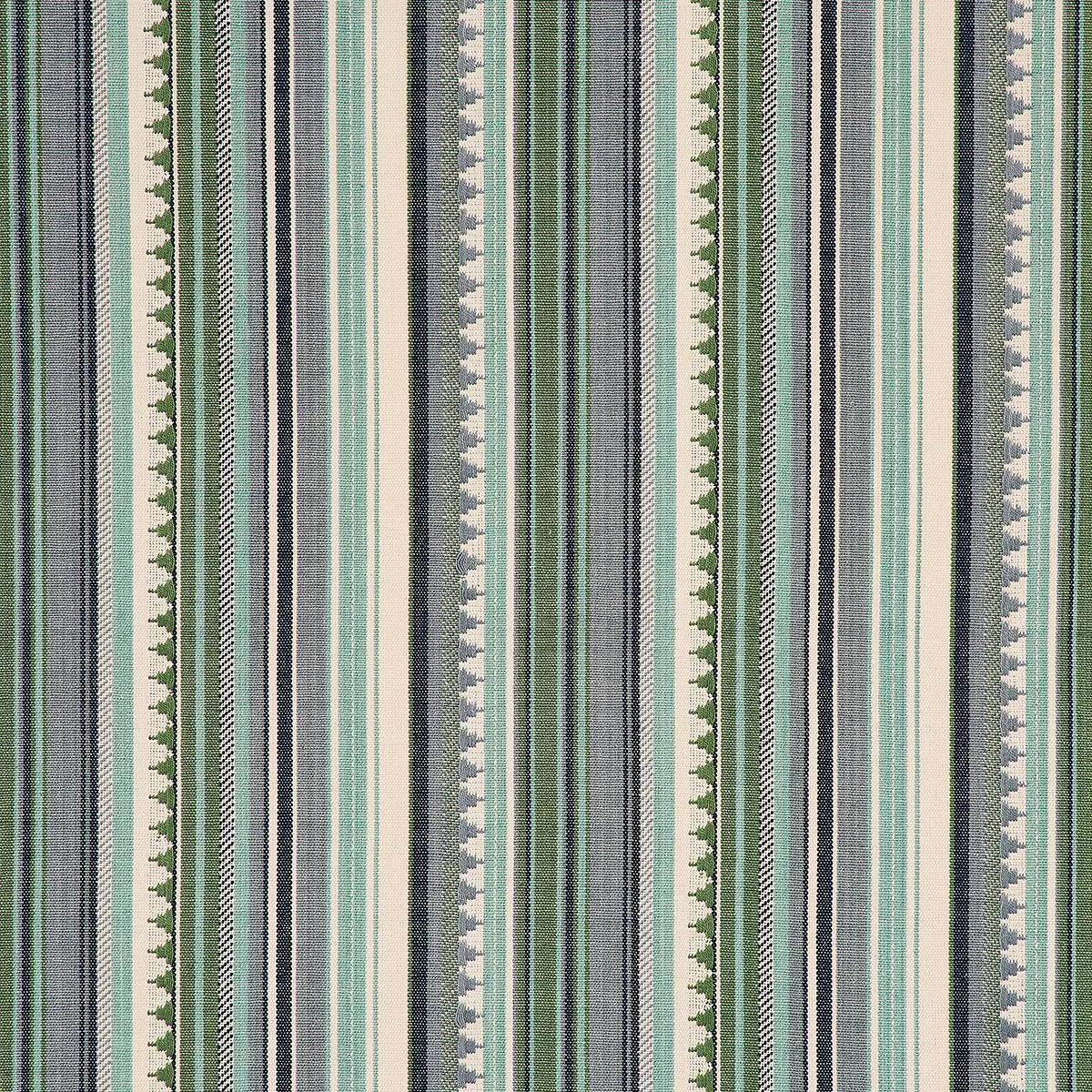 Schumacher 78733 Zuni Stripe Aqua fabric swatch