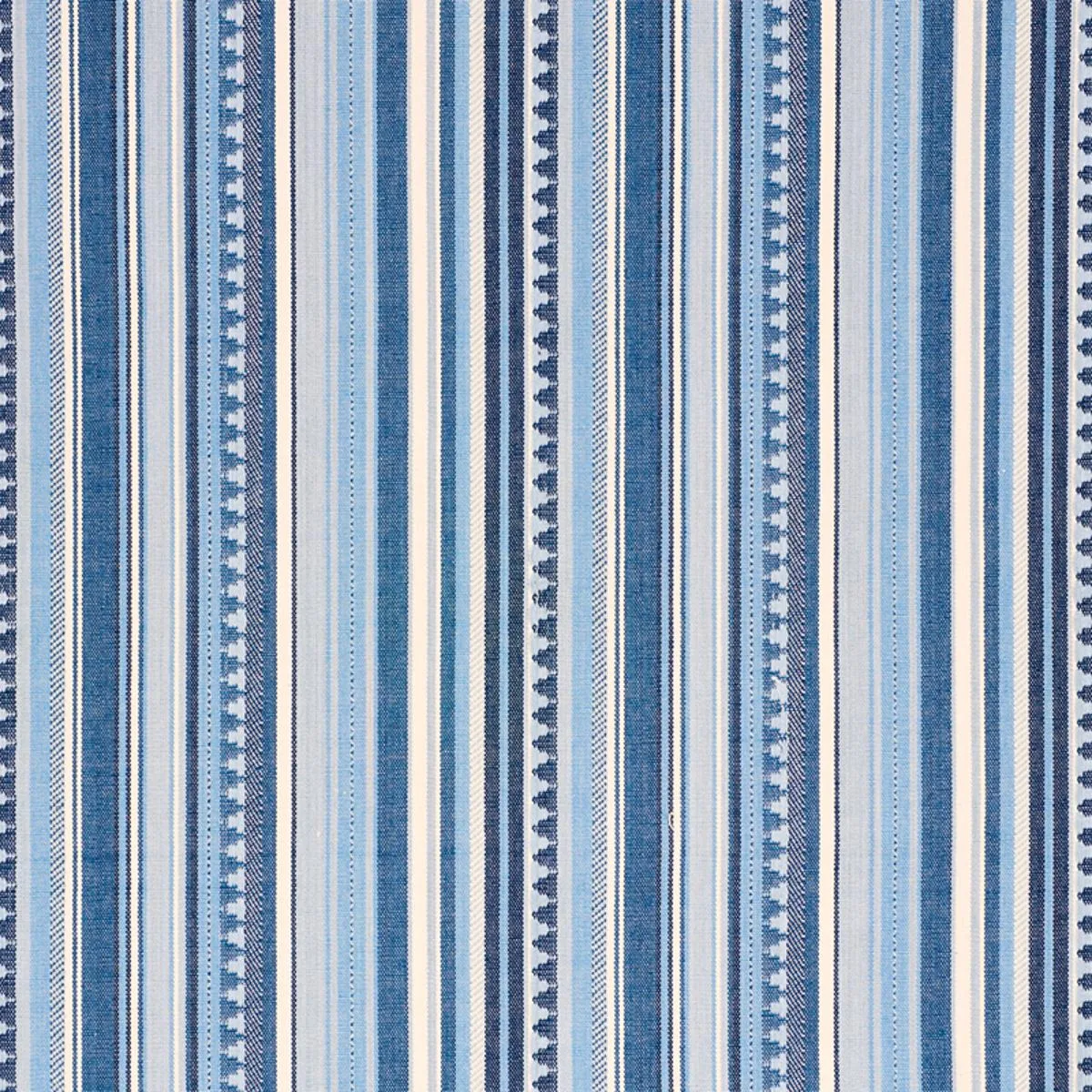 Schumacher 78731 Zuni Stripe Blue fabric swatch