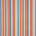 Schumacher 78730 Zuni Stripe Blue & Orange fabric swatch