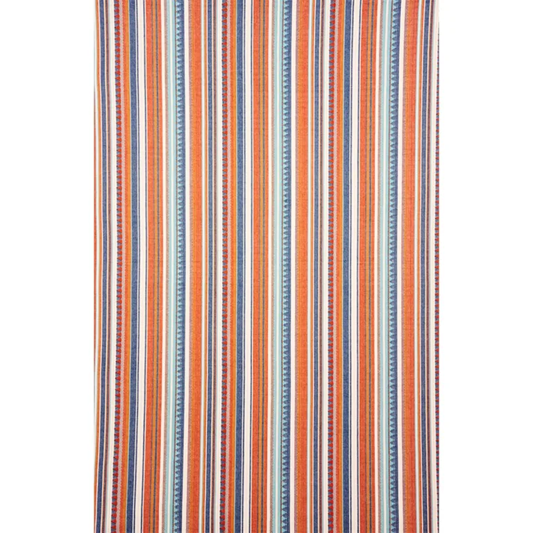 Schumacher 78730 Zuni Stripe Blue & Orange fabric swatch