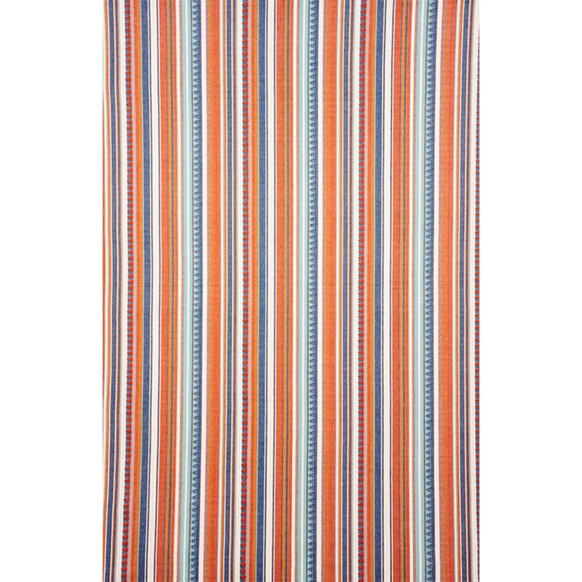 Schumacher 78730 Zuni Stripe Blue & Orange fabric swatch
