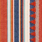 Schumacher 78730 Zuni Stripe Blue & Orange fabric swatch