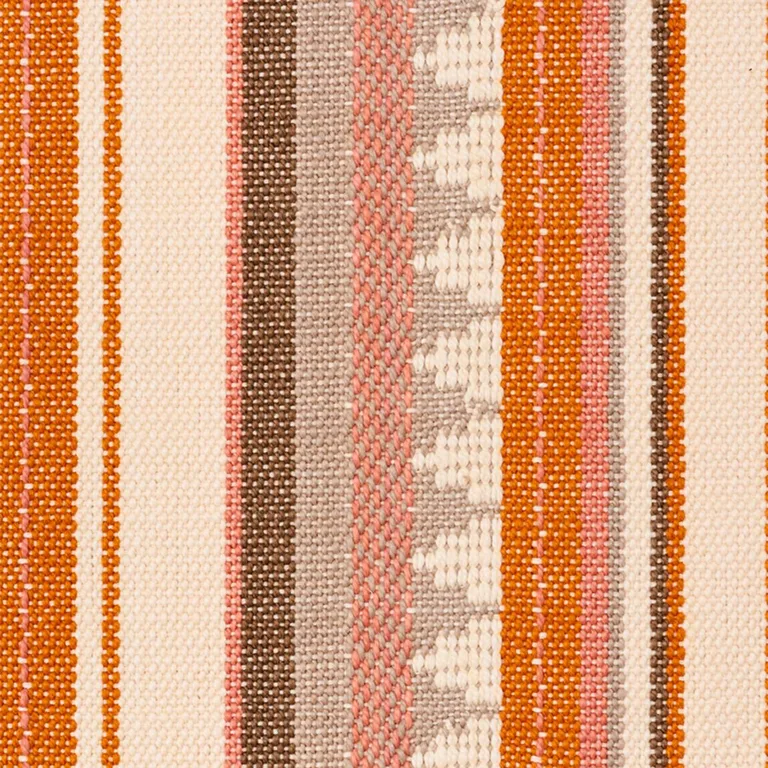Schumacher 78732 Zuni Stripe Orange & Pink fabric swatch