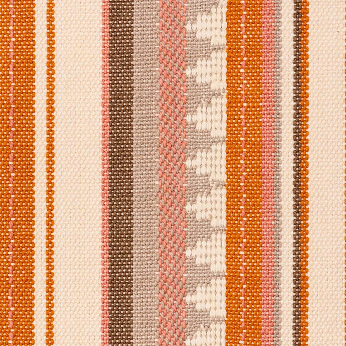 Schumacher 78732 Zuni Stripe Orange & Pink fabric swatch
