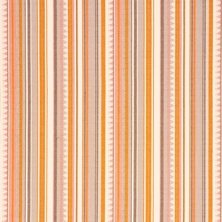 Schumacher 78732 Zuni Stripe Orange & Pink fabric swatch