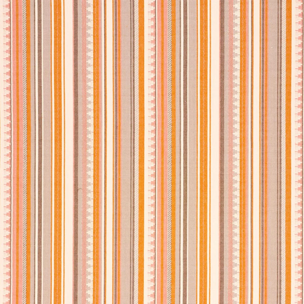 Schumacher 78732 Zuni Stripe Orange & Pink fabric swatch