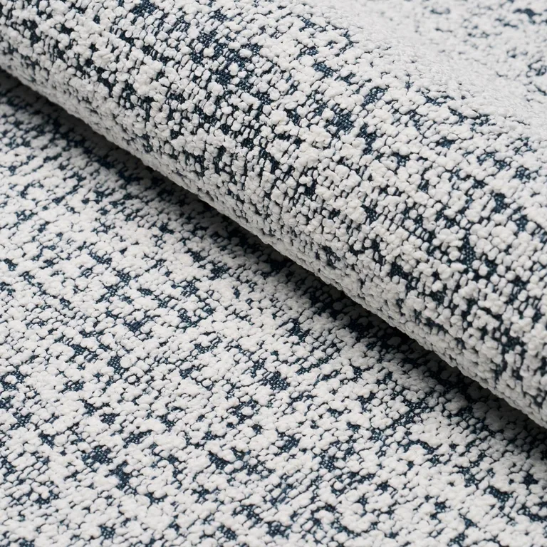 Schumacher 84202 Zuzu Indoor/Outdoor White On Navy fabric swatch
