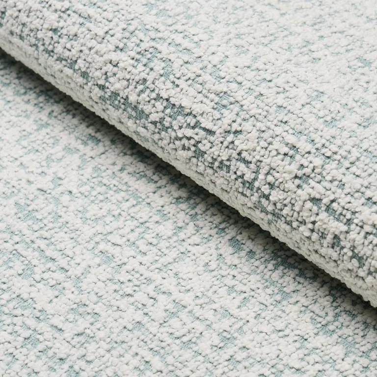Schumacher 84201 Zuzu Indoor/Outdoor White On Sky fabric swatch