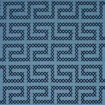 A MAZE EMBROIDERY fabric CADET color by Schumacher