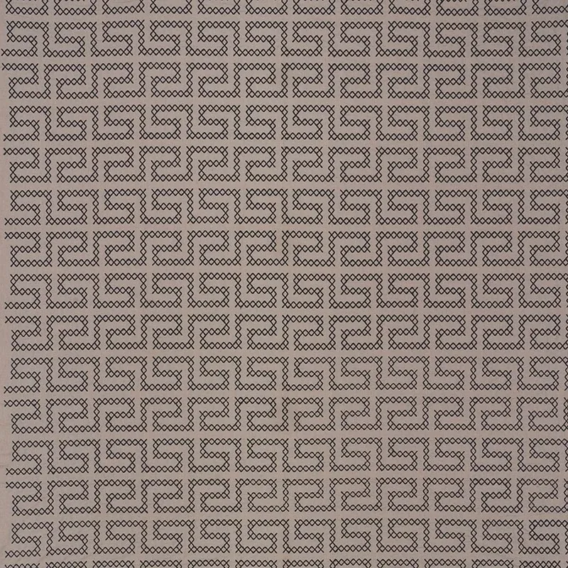 A MAZE EMBROIDERY fabric STONE color by Schumacher