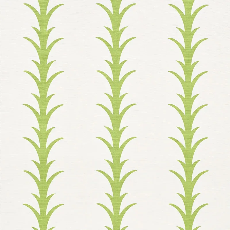ACANTHUS STRIPE fabric LEAF color by Schumacher