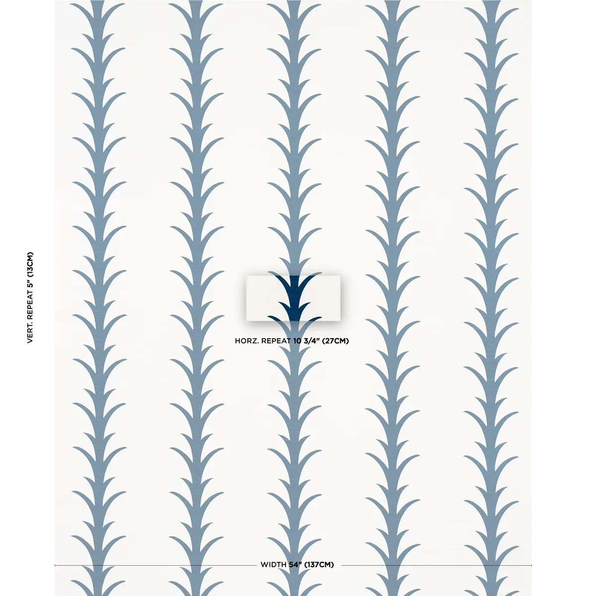 ACANTHUS STRIPE fabric NAVY color by Schumacher