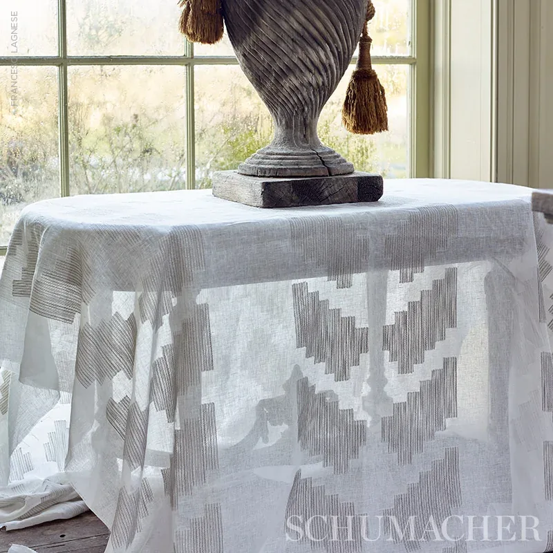 ADIA SHEER fabric QUARTZ color by Schumacher