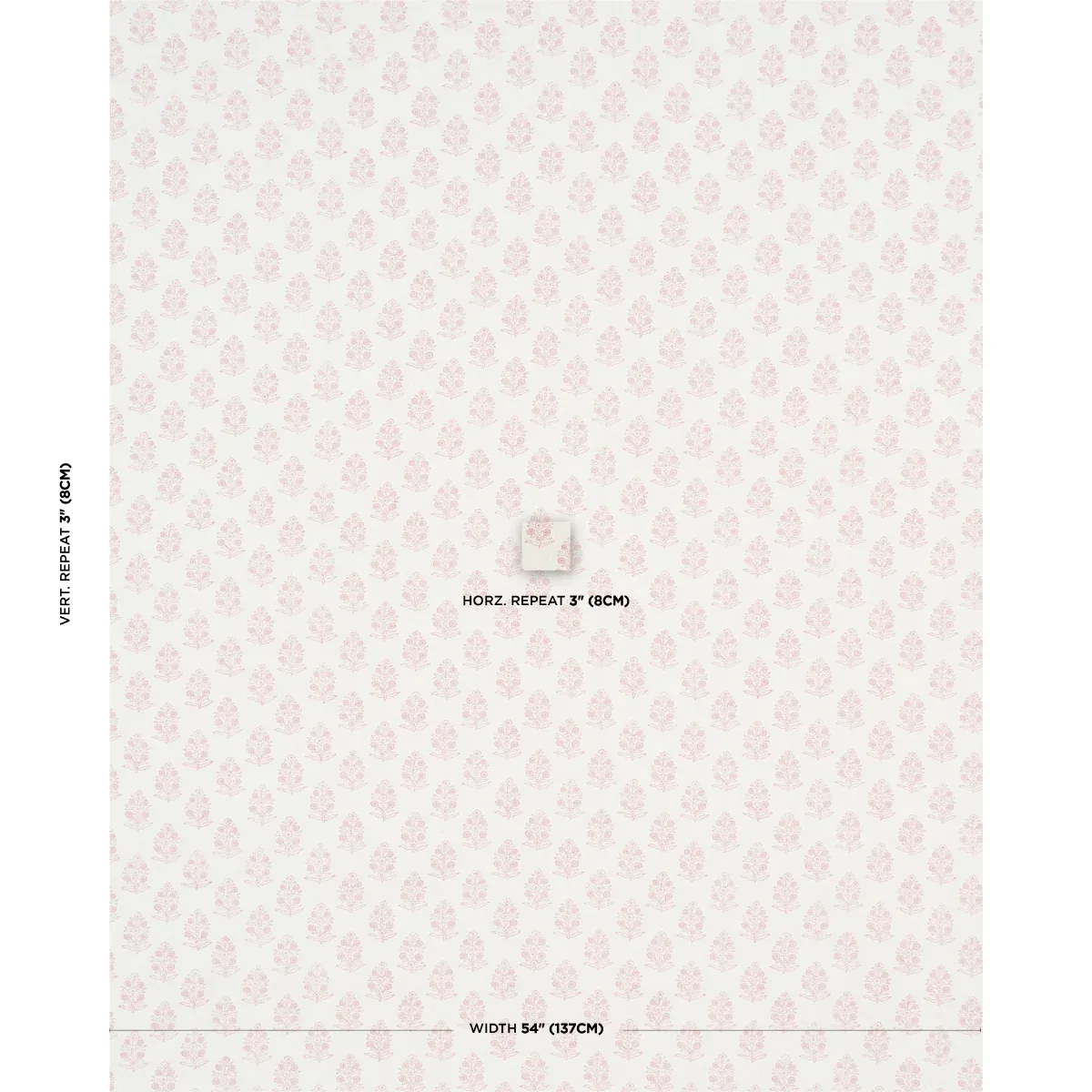 ADITI HAND BLOCKED PRINT fabric BLUSH color by Schumacher