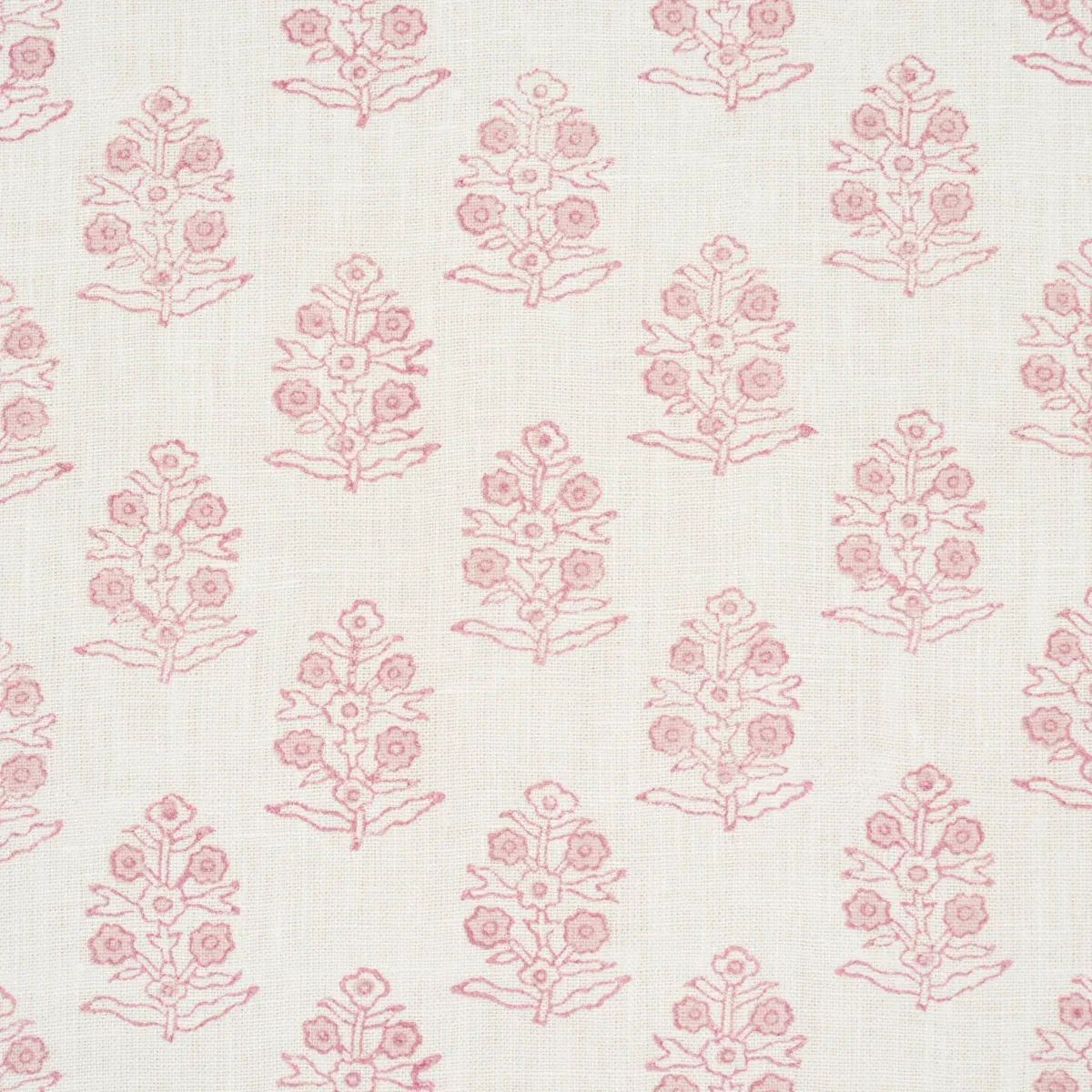 ADITI HAND BLOCKED PRINT fabric BLUSH color by Schumacher
