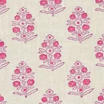 ADITI HAND BLOCKED PRINT fabric PINK color by Schumacher