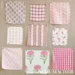 ADITI HAND BLOCKED PRINT fabric PINK color by Schumacher