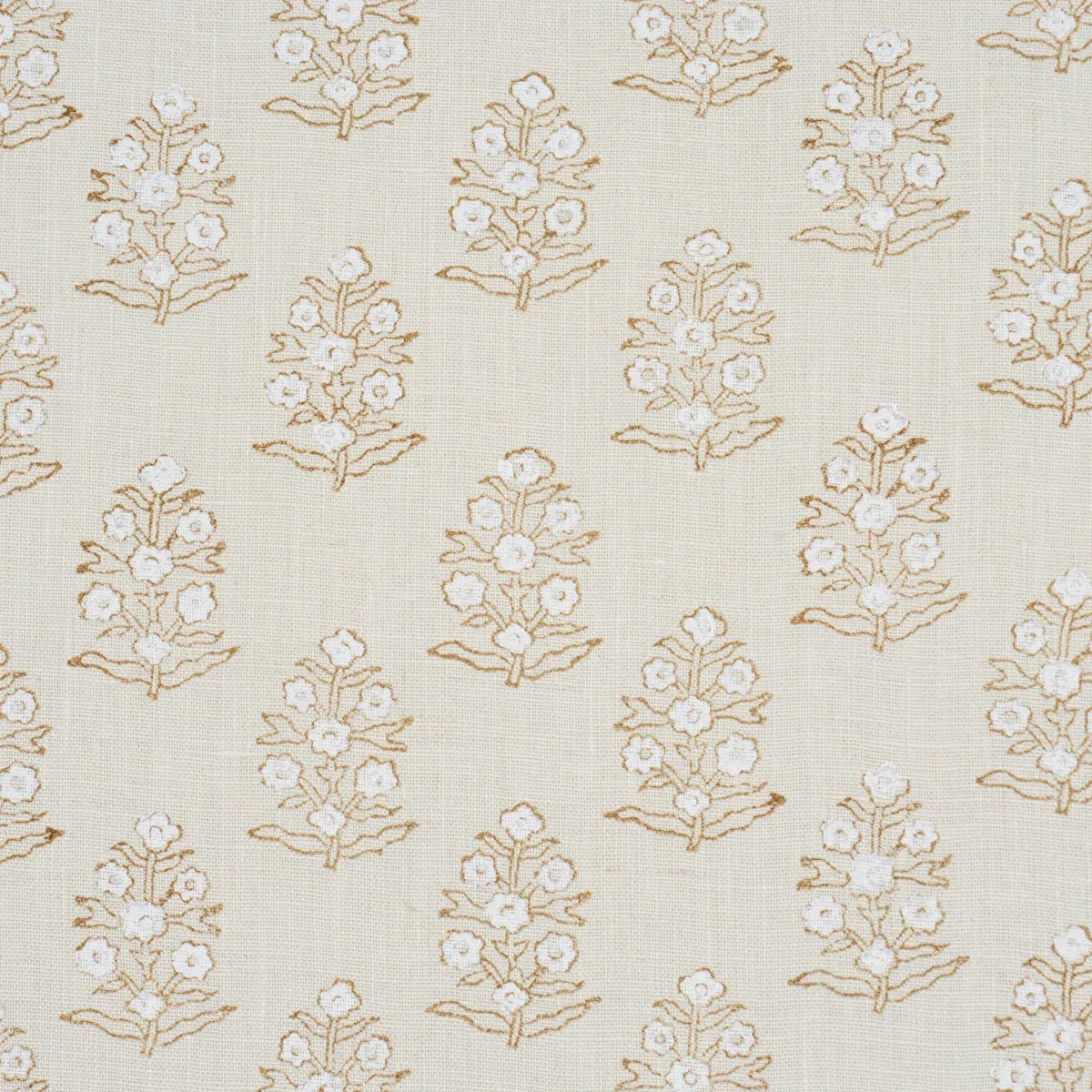ADITI HAND BLOCKED PRINT fabric SAGE color by Schumacher