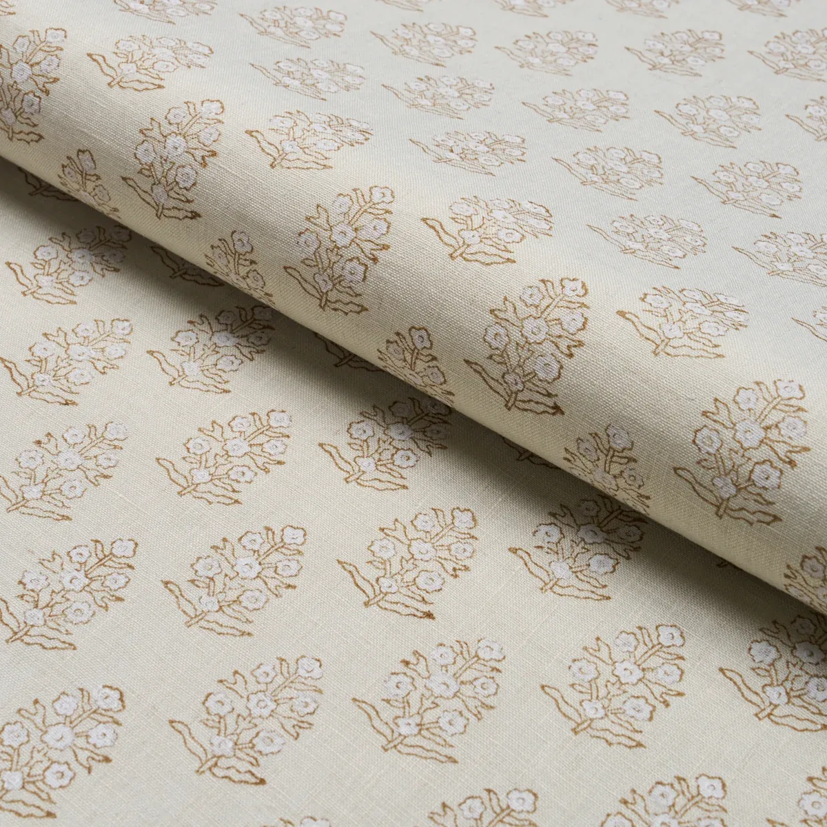 ADITI HAND BLOCKED PRINT fabric SAGE color by Schumacher
