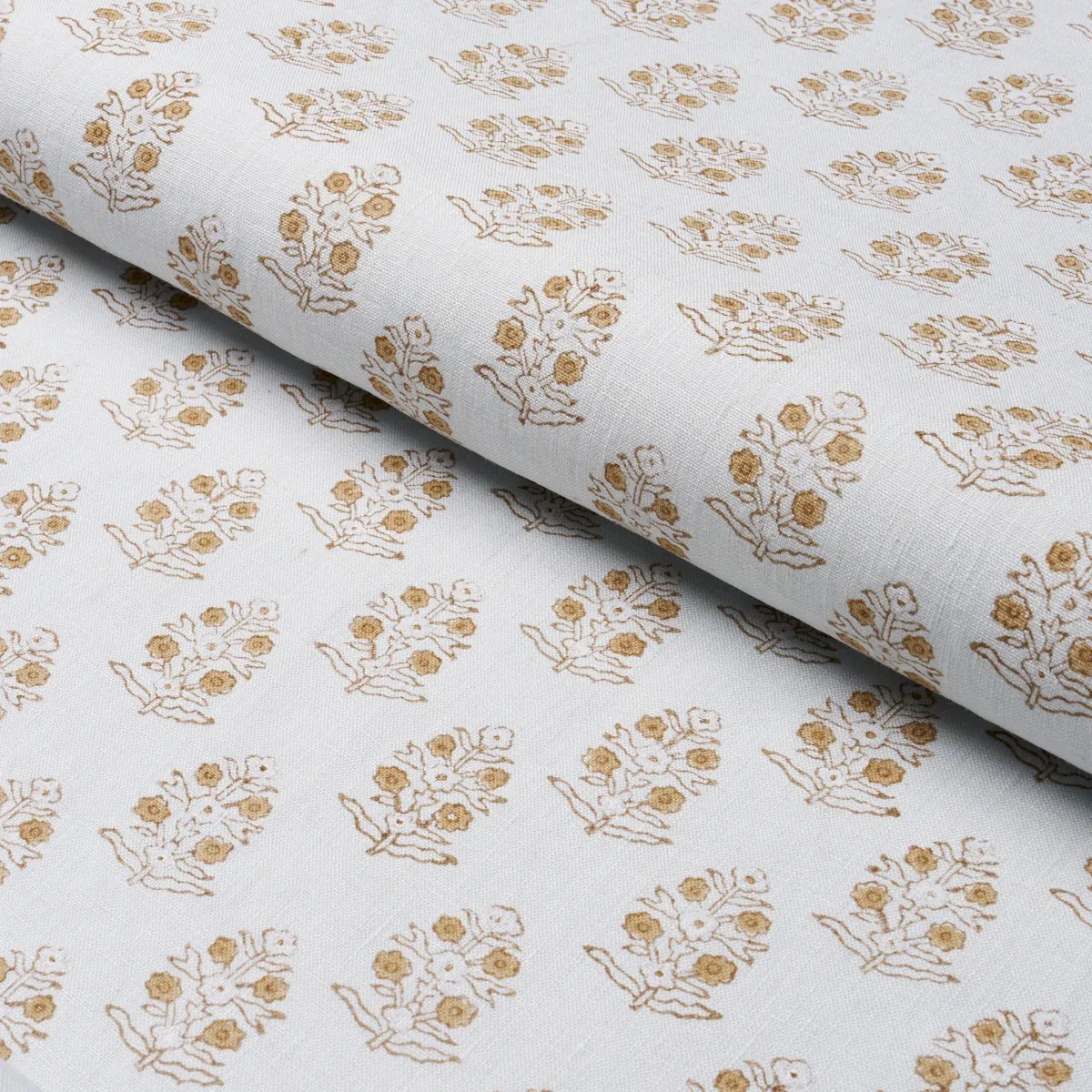 ADITI HAND BLOCKED PRINT fabric SKY color by Schumacher