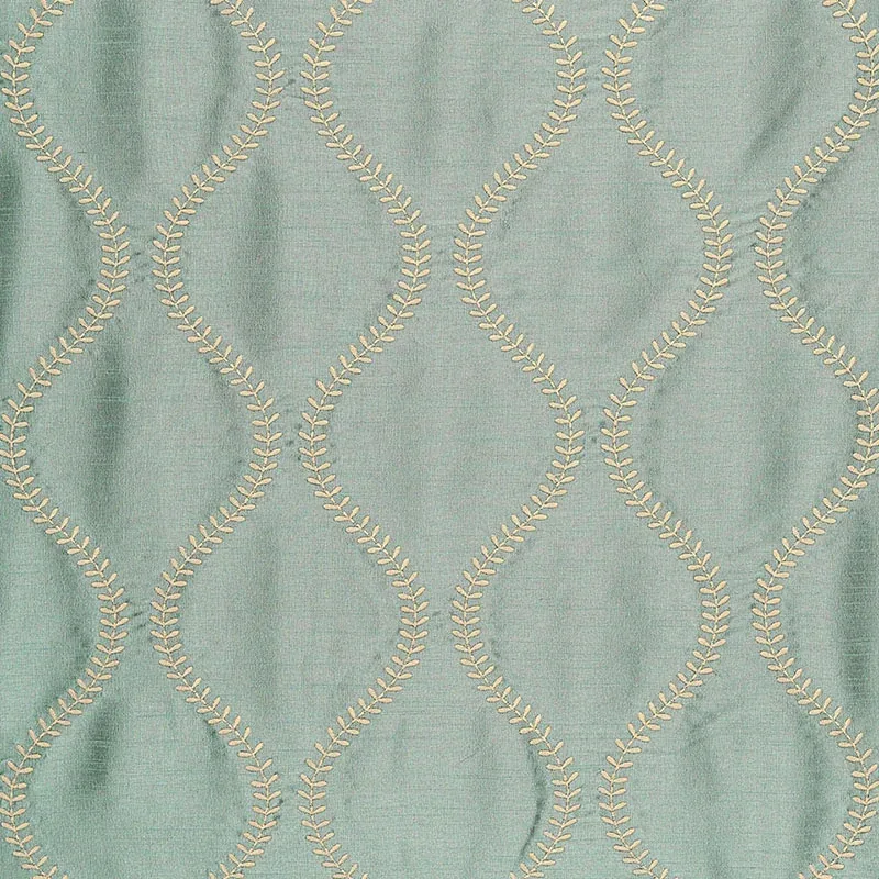 AGADIR EMBROIDERY fabric AQUA color by Schumacher