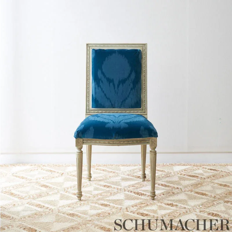 AGRA VELVET fabric PEACOCK color by Schumacher