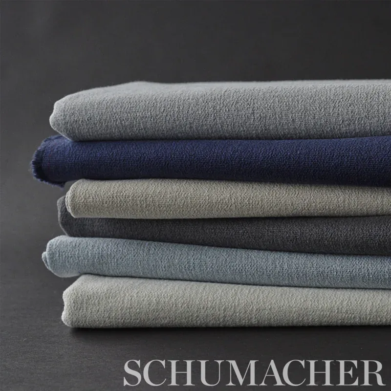 ALBERT PERFORMANCE COTTON fabric INDIGO color by Schumacher