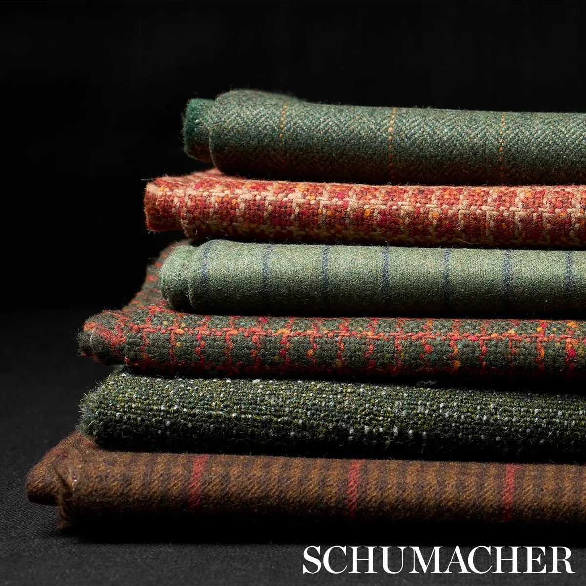 ALDRIDGE WOOL HOUNDSTOOTH fabric MOCHA color by Schumacher
