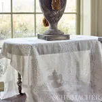 ALECON EMBROIDERED SHEER fabric NATURAL color by Schumacher