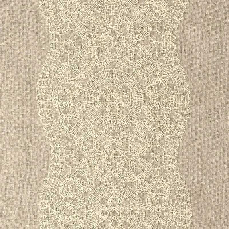 ALECON EMBROIDERED SHEER fabric NATURAL color by Schumacher