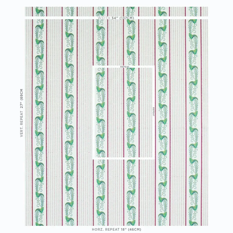 ALEKSY STRIPE fabric PLUM color by Schumacher