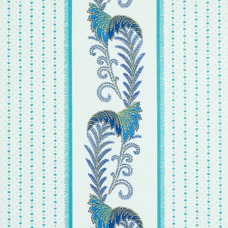 ALEKSY STRIPE fabric TEAL color by Schumacher