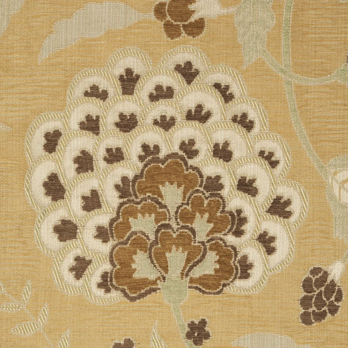 ALESSIA FLORAL fabric GOLD color by Schumacher