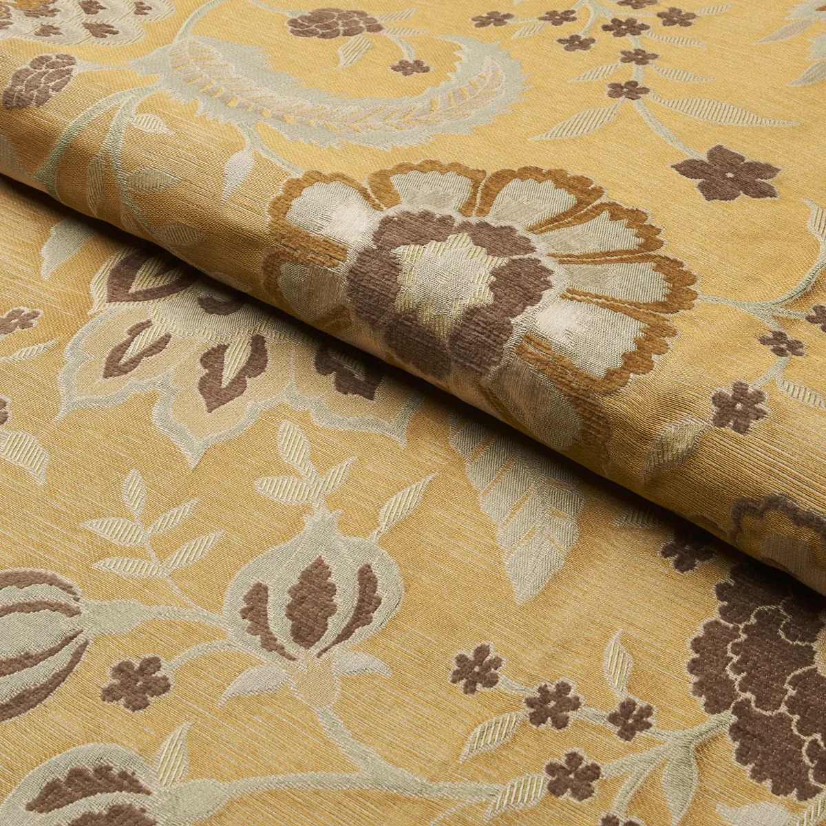 ALESSIA FLORAL fabric GOLD color by Schumacher